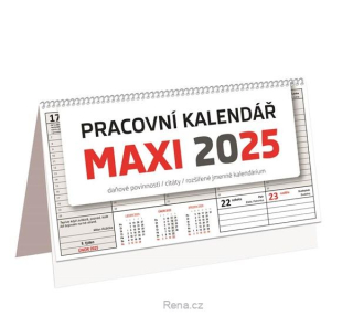 Stolní týdenní bezobrázkový kalendář MAXI, 2025